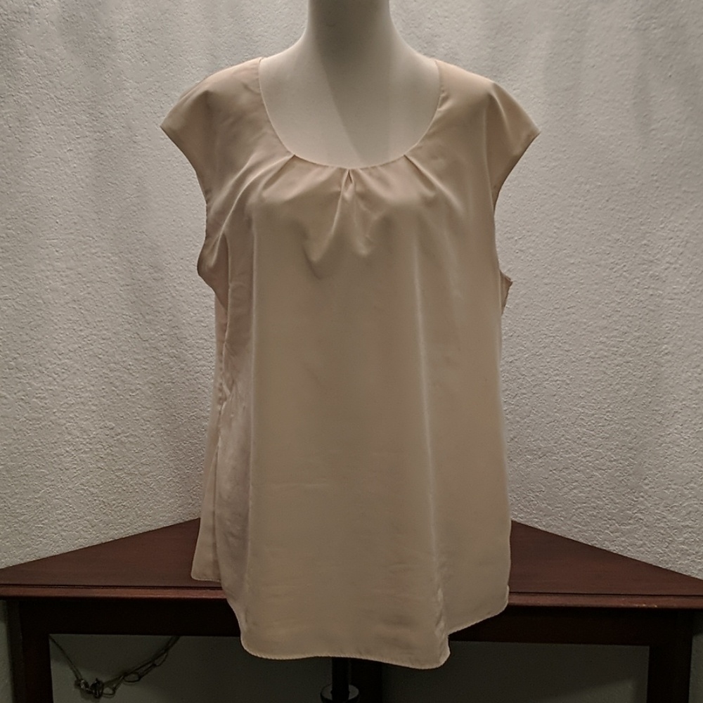 Cream capsleeve blouse
